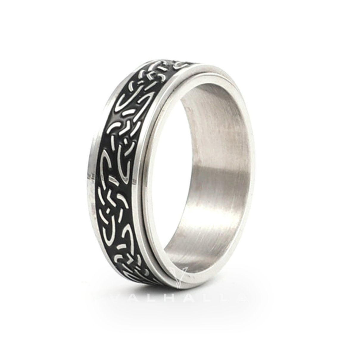 Triquetra Celtic Knot Stainless Steel Spinner Ring