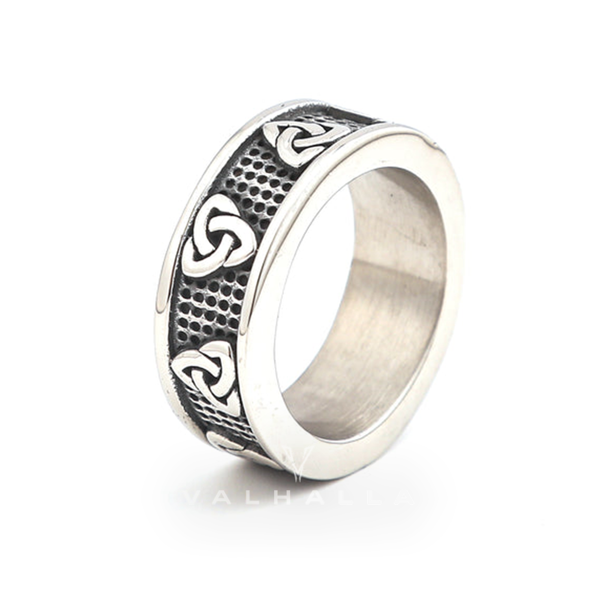 Handcrafted Stainless Steel Celtic Triquetra Band Ring