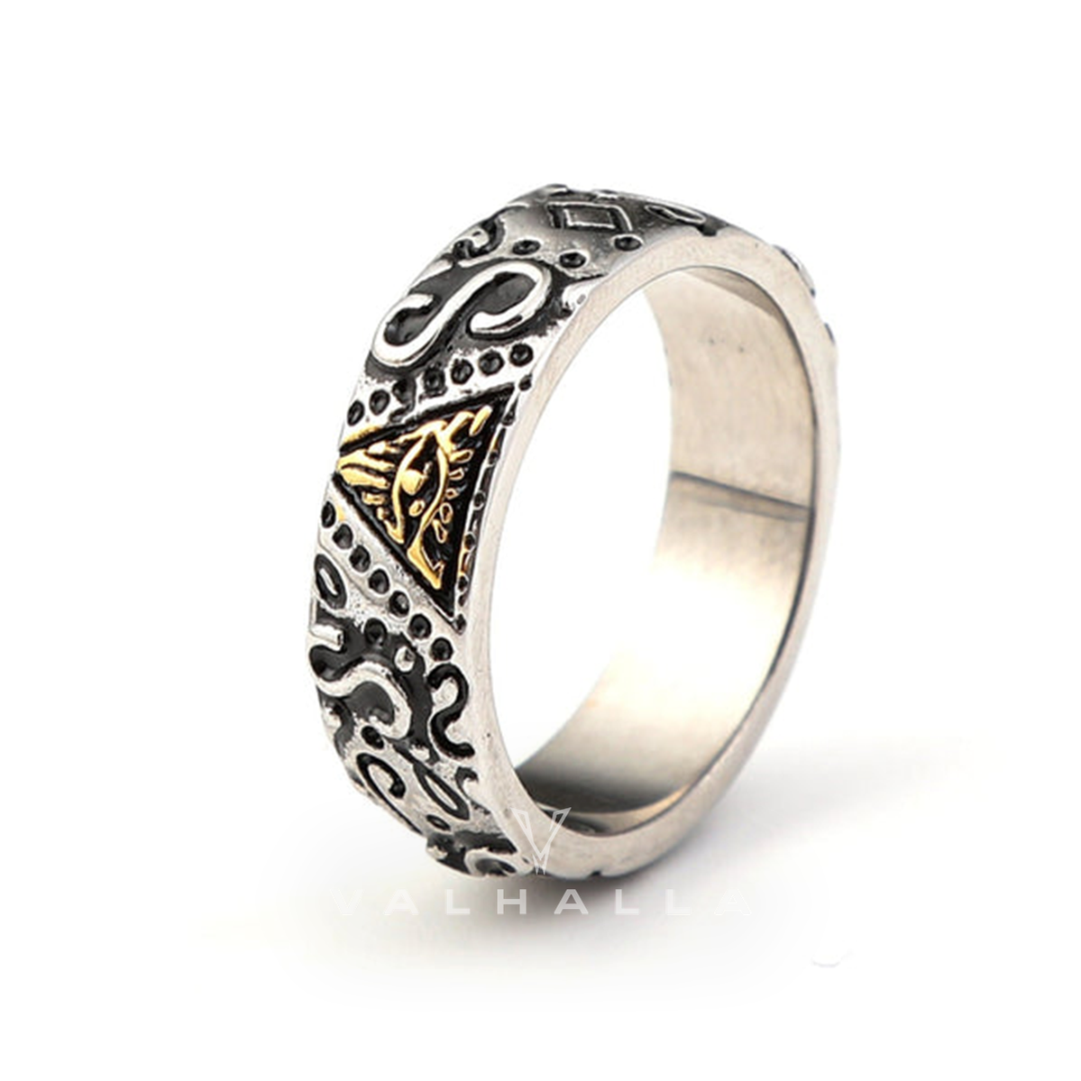 Triangle Eye of Providence Stainless Steel Masonic Ring