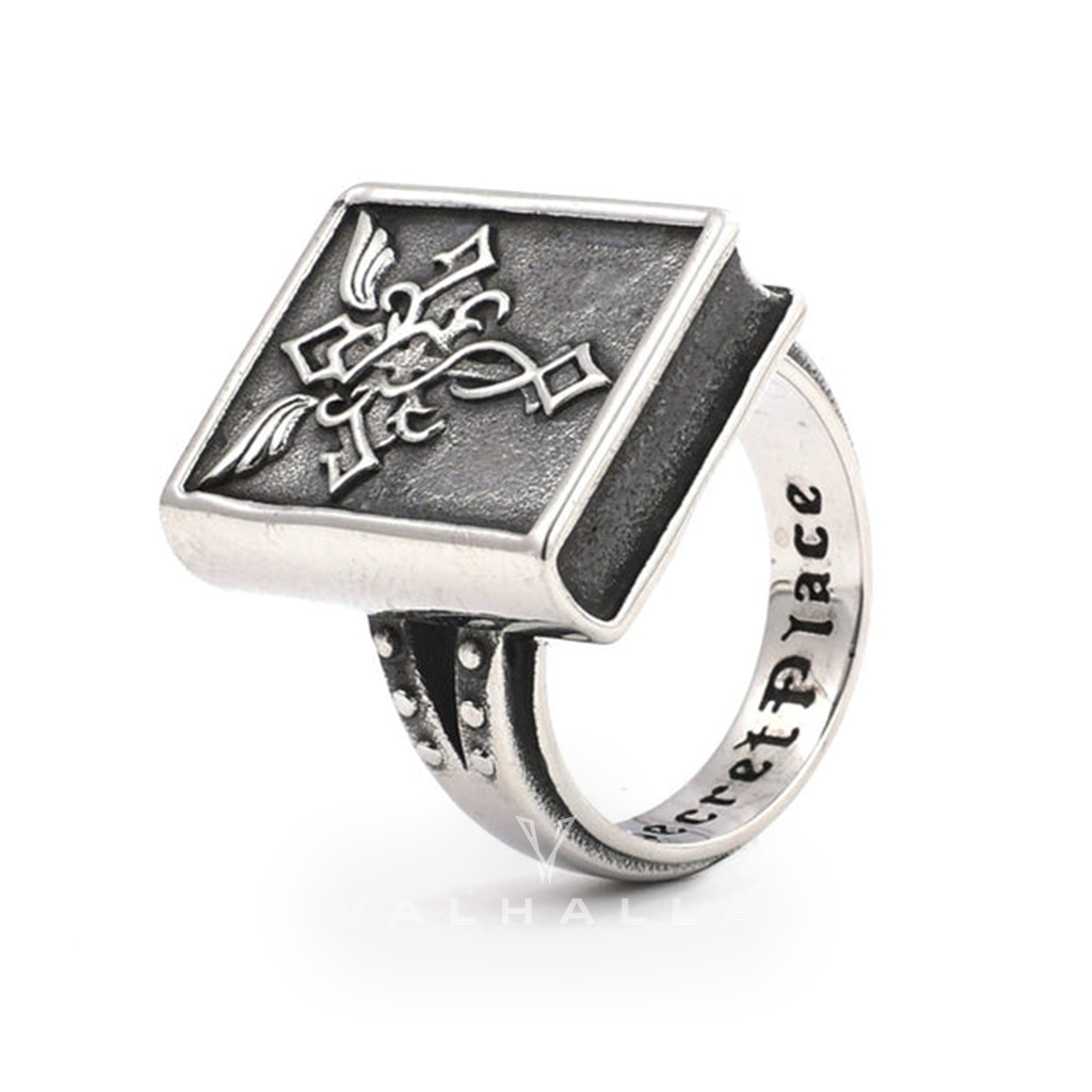 Holy Cross Book Stainless Steel Ring