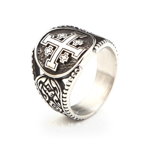 Jerusalem Cross Stainless Steel Religion Ring