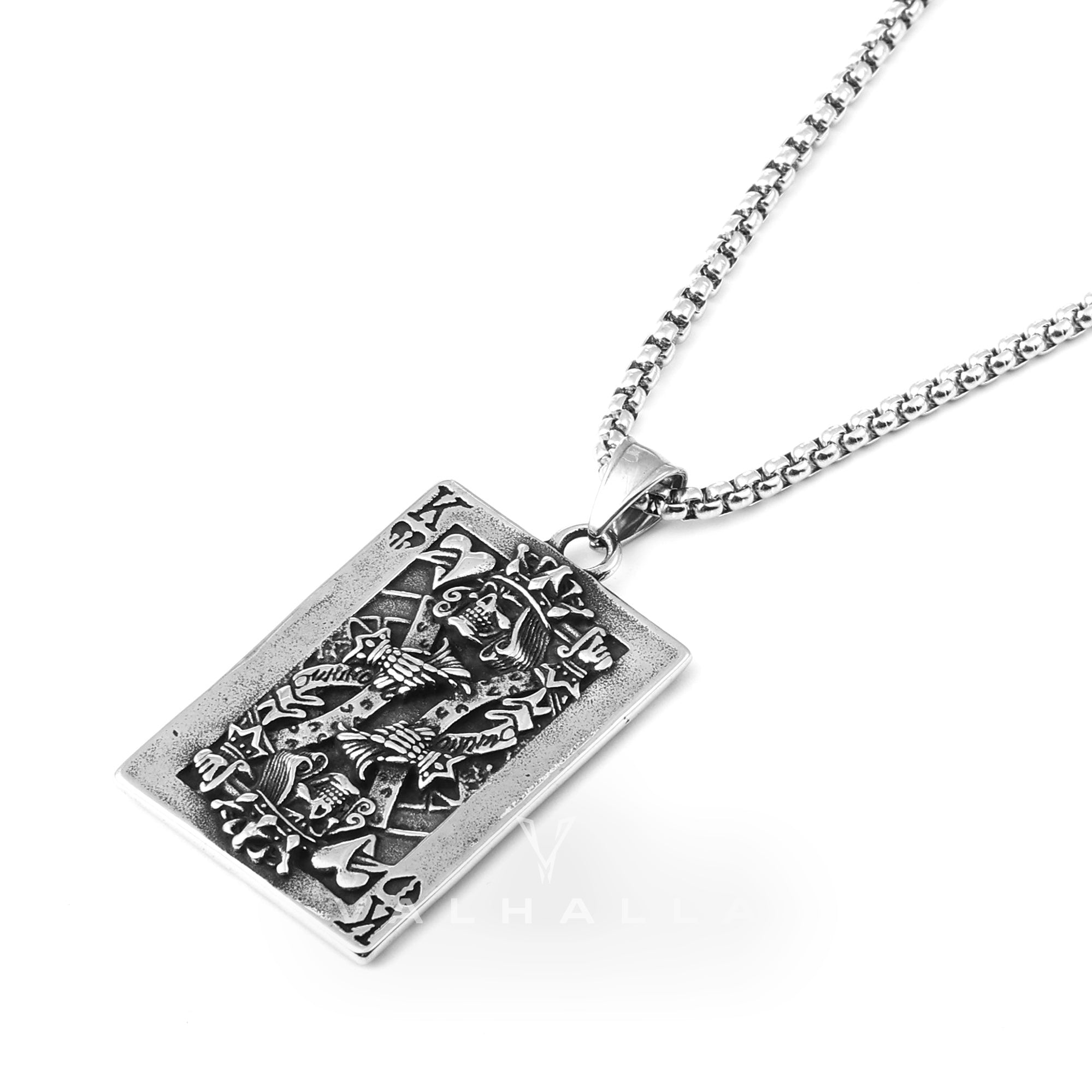 King Of Spades Stainless Steel Poker Pendant & Chain