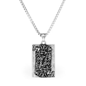 King Of Spades Stainless Steel Poker Pendant & Chain