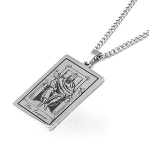 The Emperor Tarot Card Stainless Steel Necklace