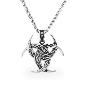 Celtic Crescent Triquetra Stainless Steel Pendant & Chain