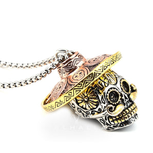 Hat Magic Sugar Skull Pendant & Chain