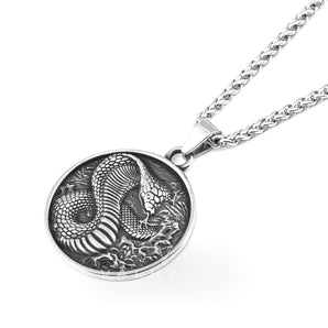 Cobra Stainless Steel Snake Pendant & Chain