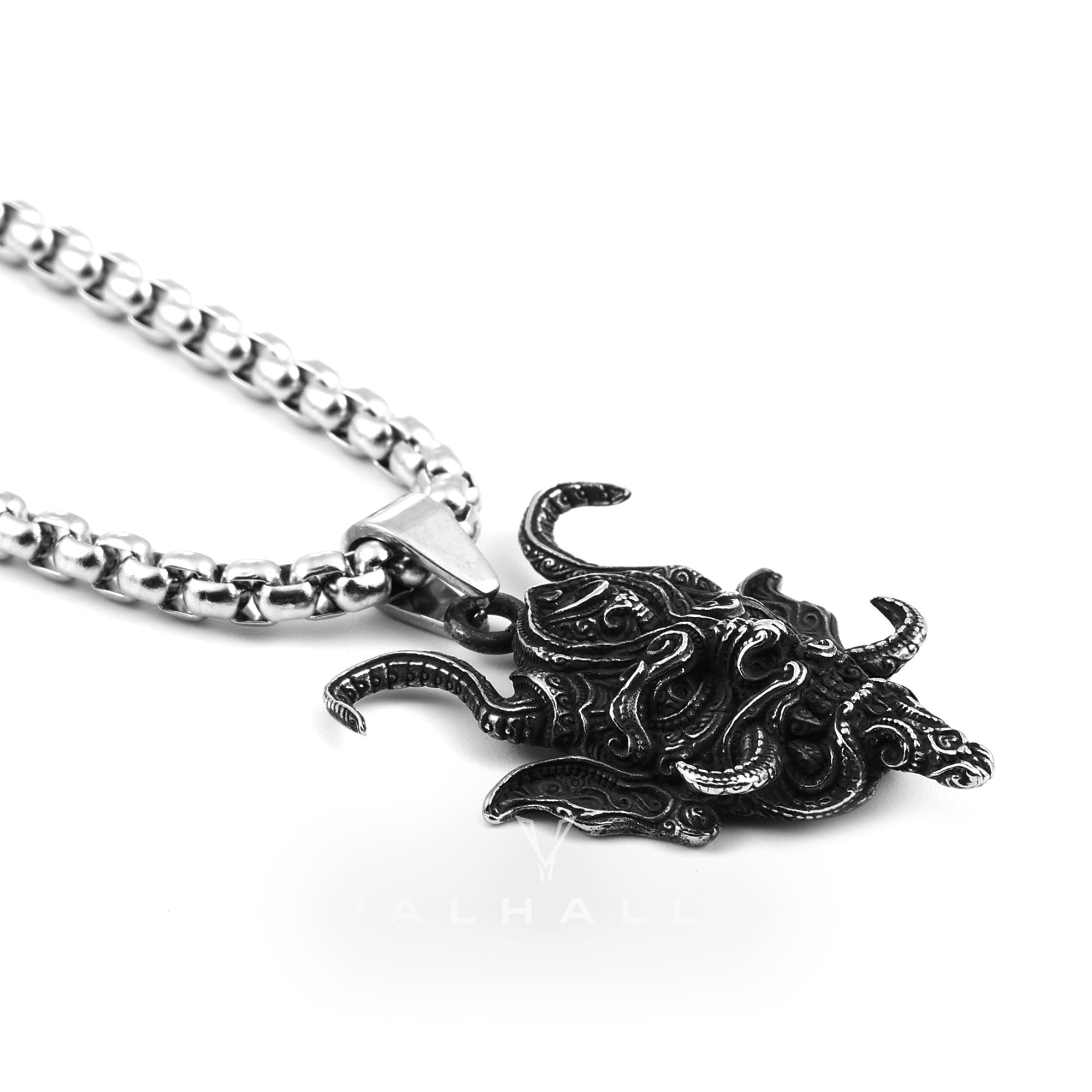 Japanese Demon Oni Stainless Steel Pendant & Chain