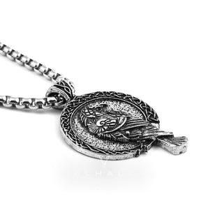 Raven And Triskele Viking Pendant & Chain