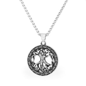 Yggdrasil Tree of Life Stainless Steel Viking Pendant & Chain