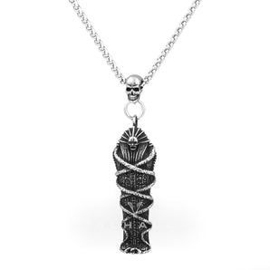 Mummy Coffin Stainless Steel Egypt Pendant & Chain