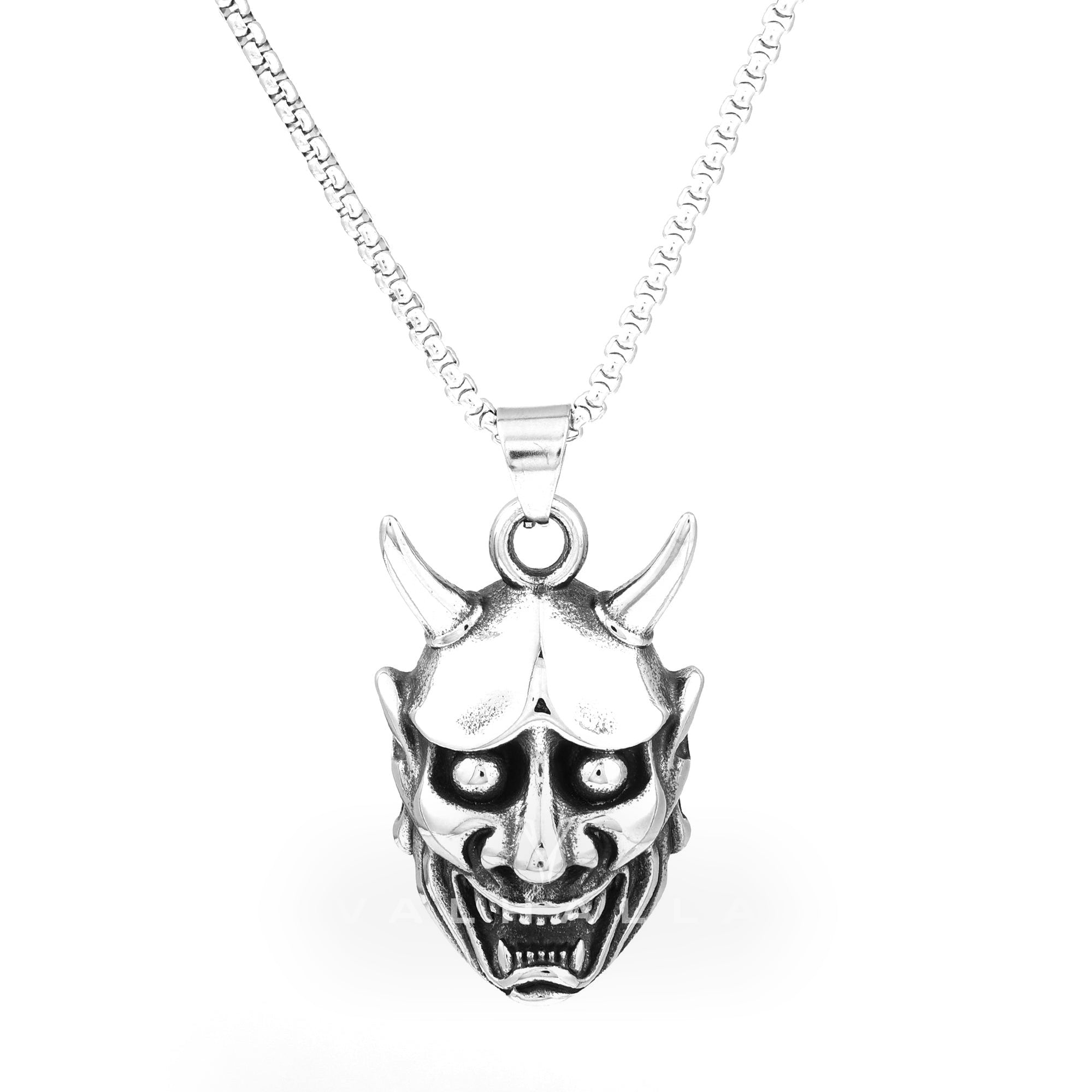 Demon Oni Skull Pendant & Chain Stainless Steel