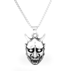 Demon Oni Skull Pendant & Chain Stainless Steel