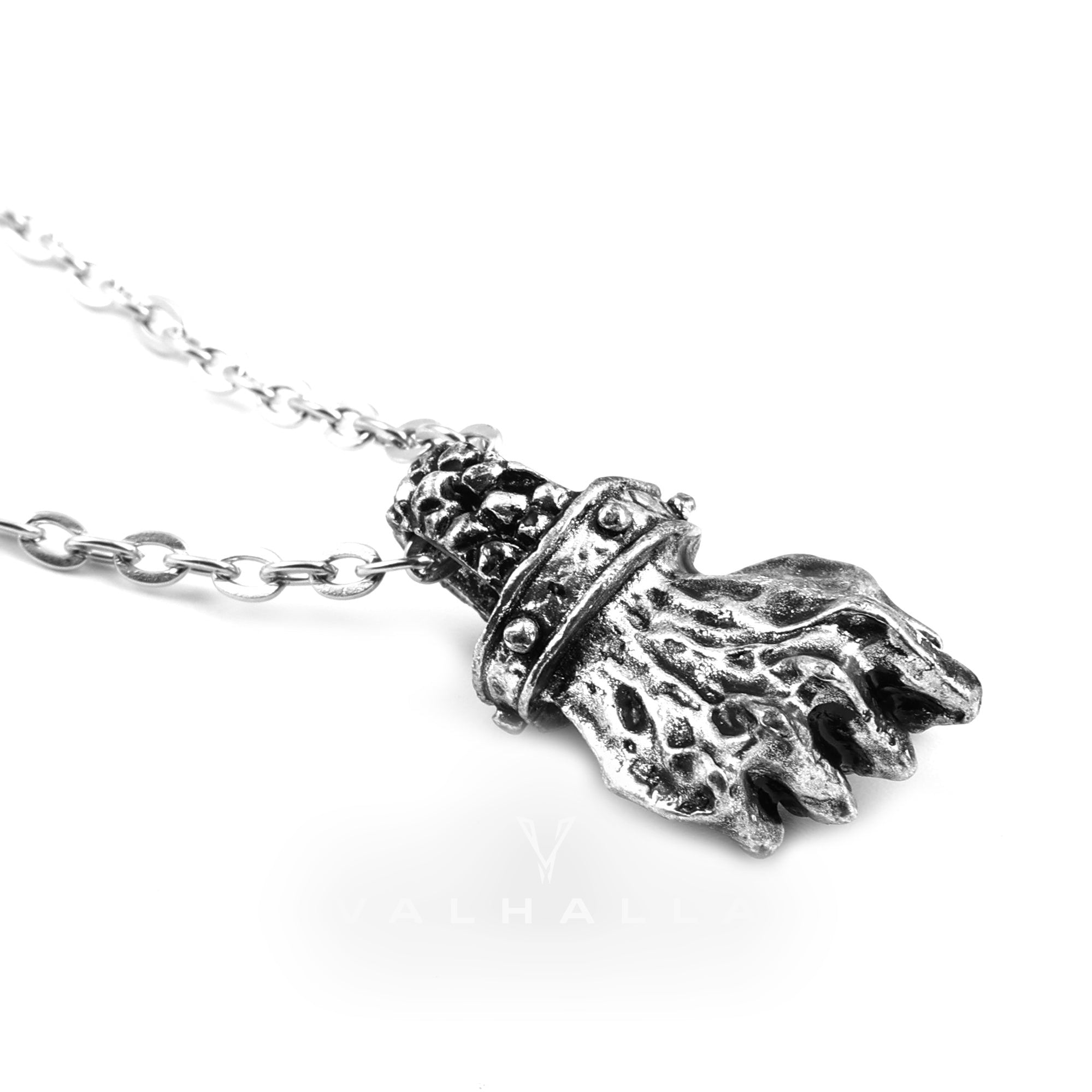 Powerful Fist of Fate Brass Pendant & Chain
