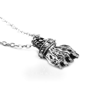 Powerful Fist of Fate Brass Pendant & Chain