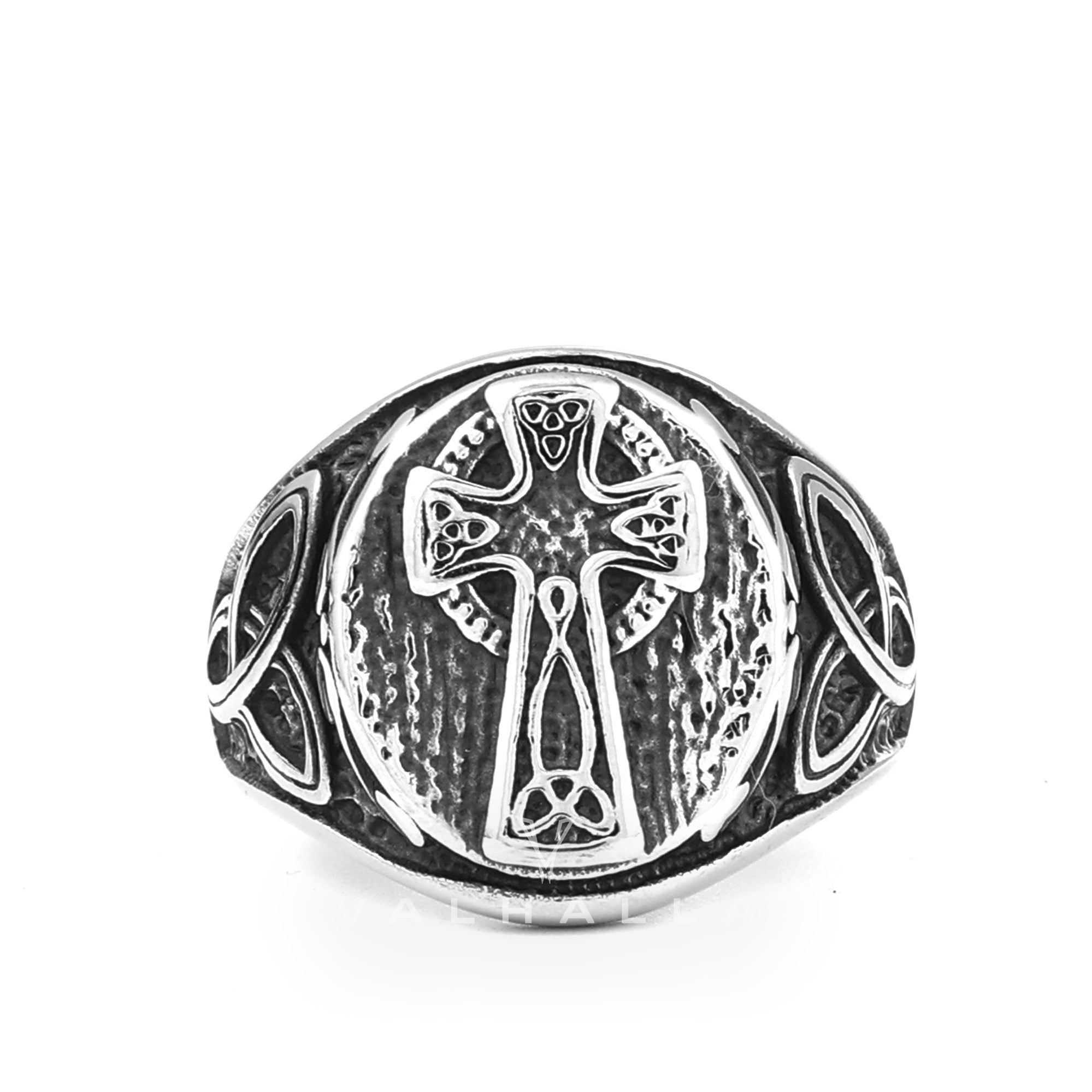 Celtic Cross Knot Stainless Steel Ring