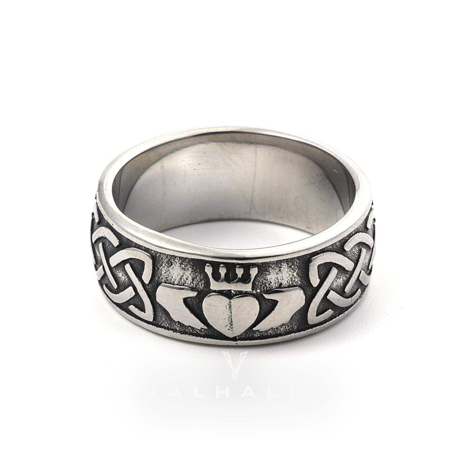 Irish Claddagh Stainless Steel Viking Ring