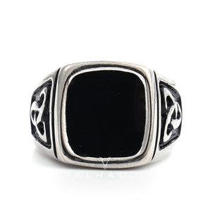 Viking Celtic Knots Stainless Steel Square Ring