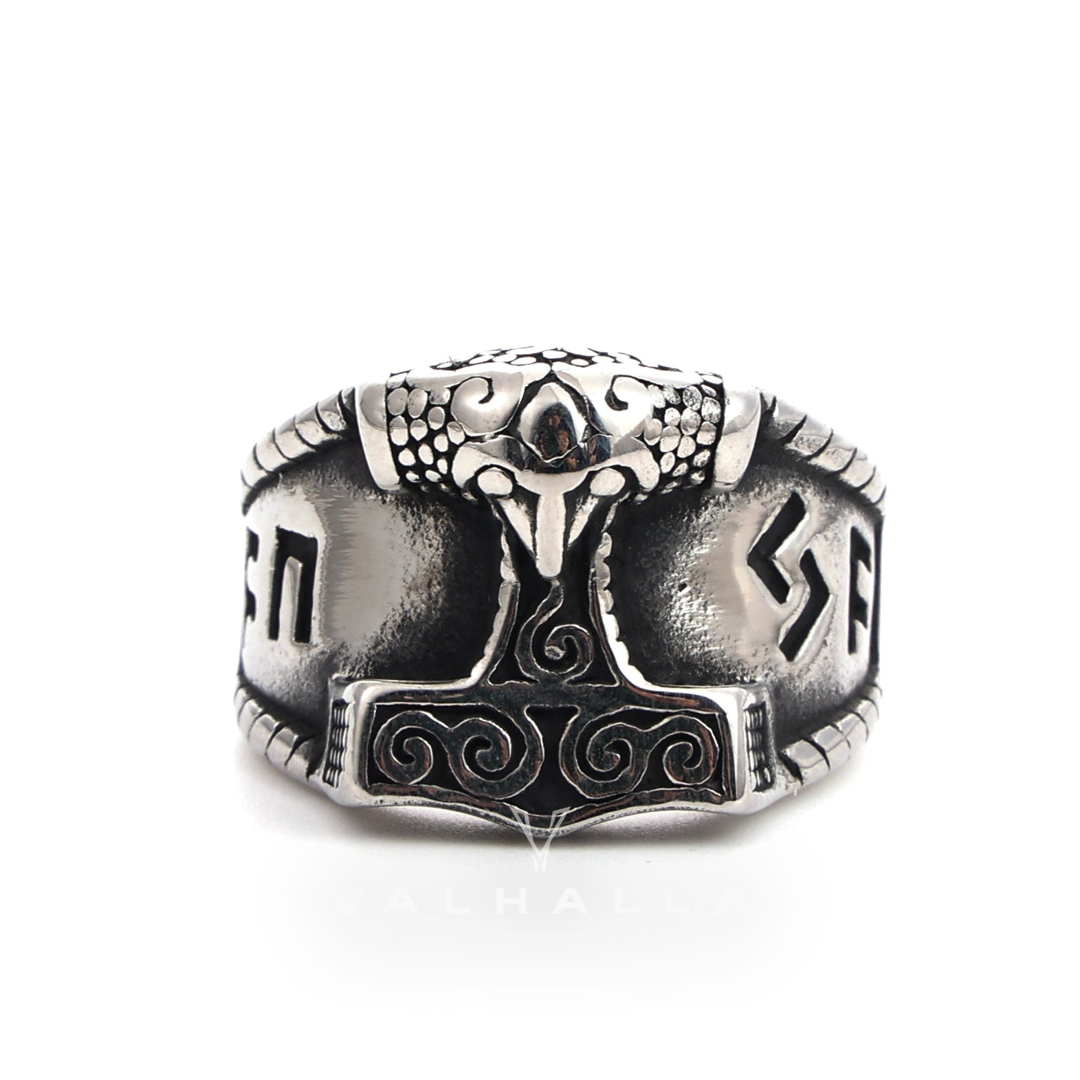 Thor's Hammer Rune Stainless Steel Viking Ring