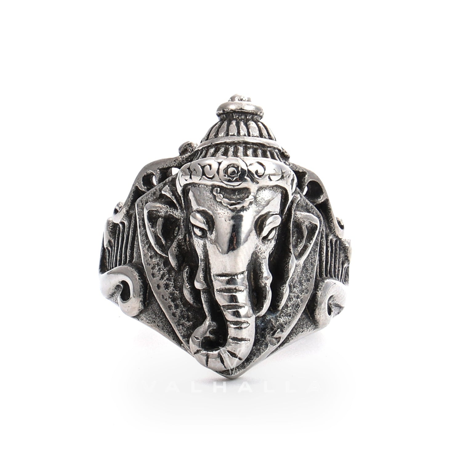 Auspicious Elephant Stainless Steel Animal Ring