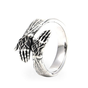 Hugging Hands Stainless Steel Ring