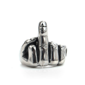 Soccer Middle Finger Stainless Steel Ring