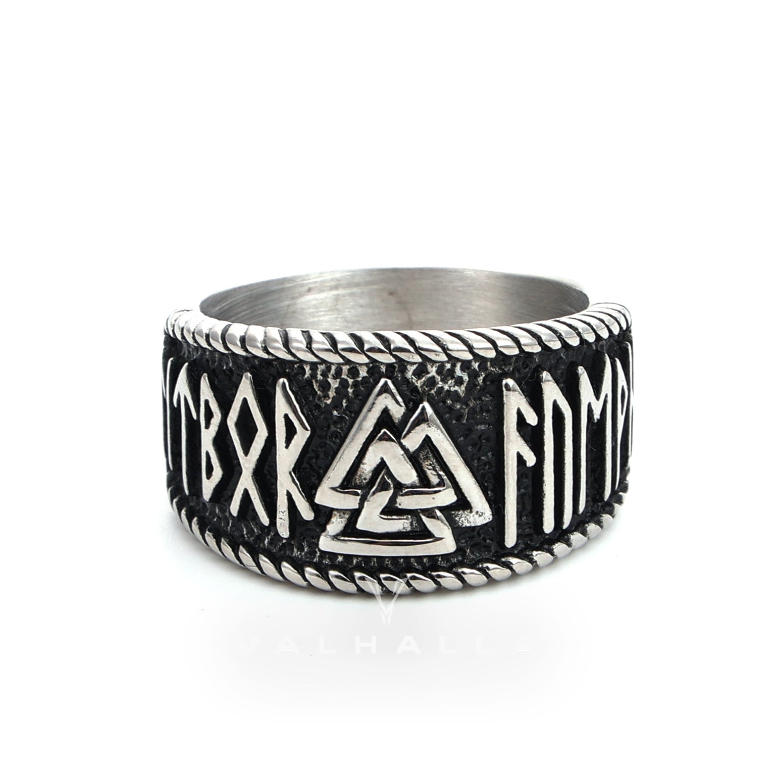 ODIN Runes Valknut Stainless Steel Viking Ring