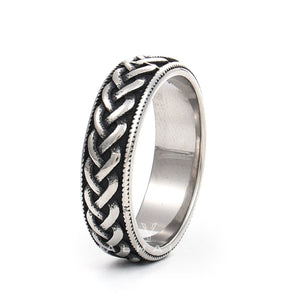 Vintage Simple Pattern Stainless Steel Band Ring