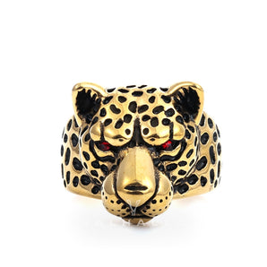 Vintage Leopard Head Stainless Steel Ring