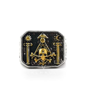 Freemason Skull Masonic Ring