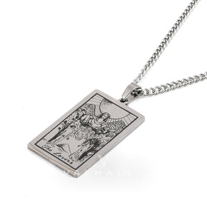 The Lovers Tarot Card Stainless Steel Necklace