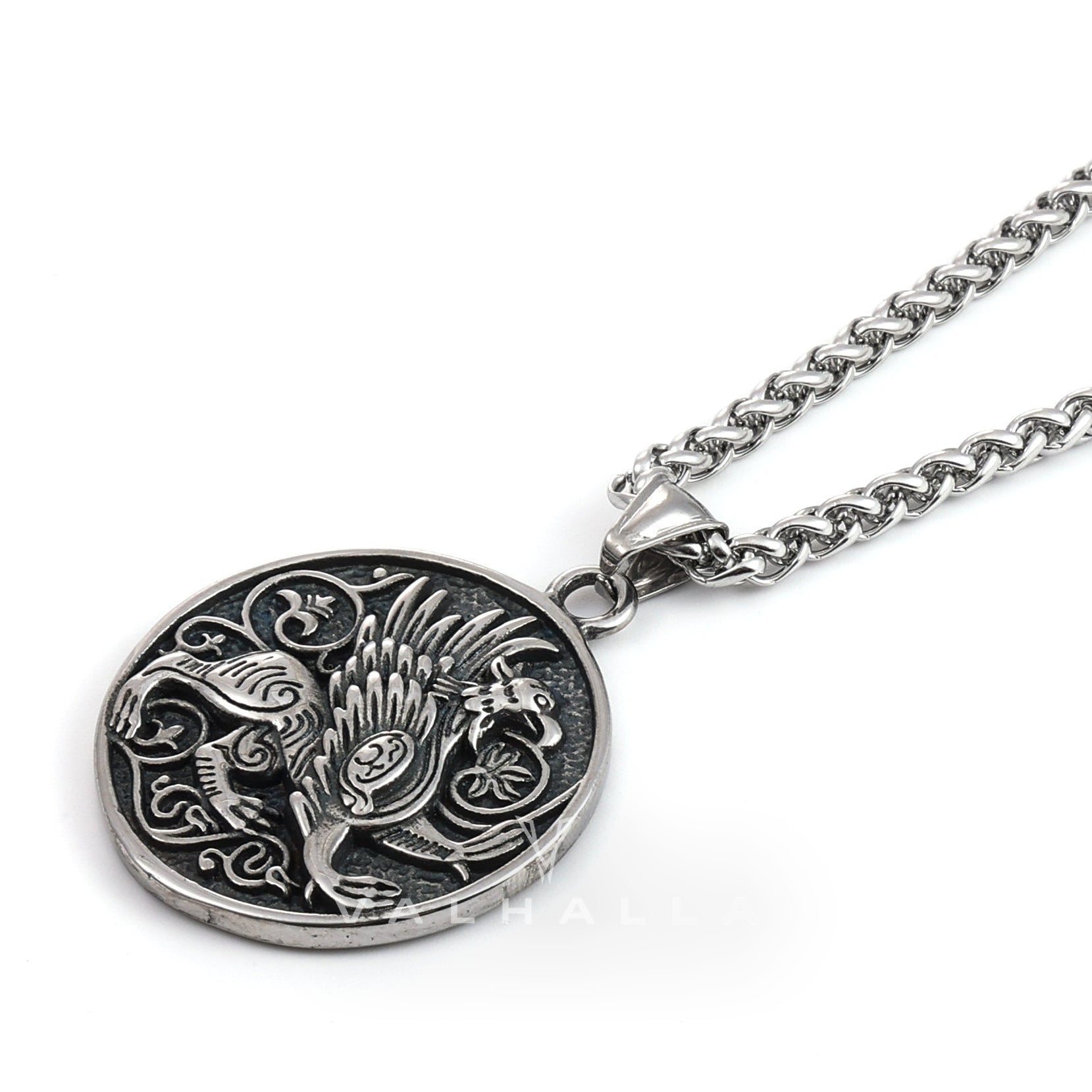 Griffon Amulet Pure Tin Pendant & Chain Stainless Steel
