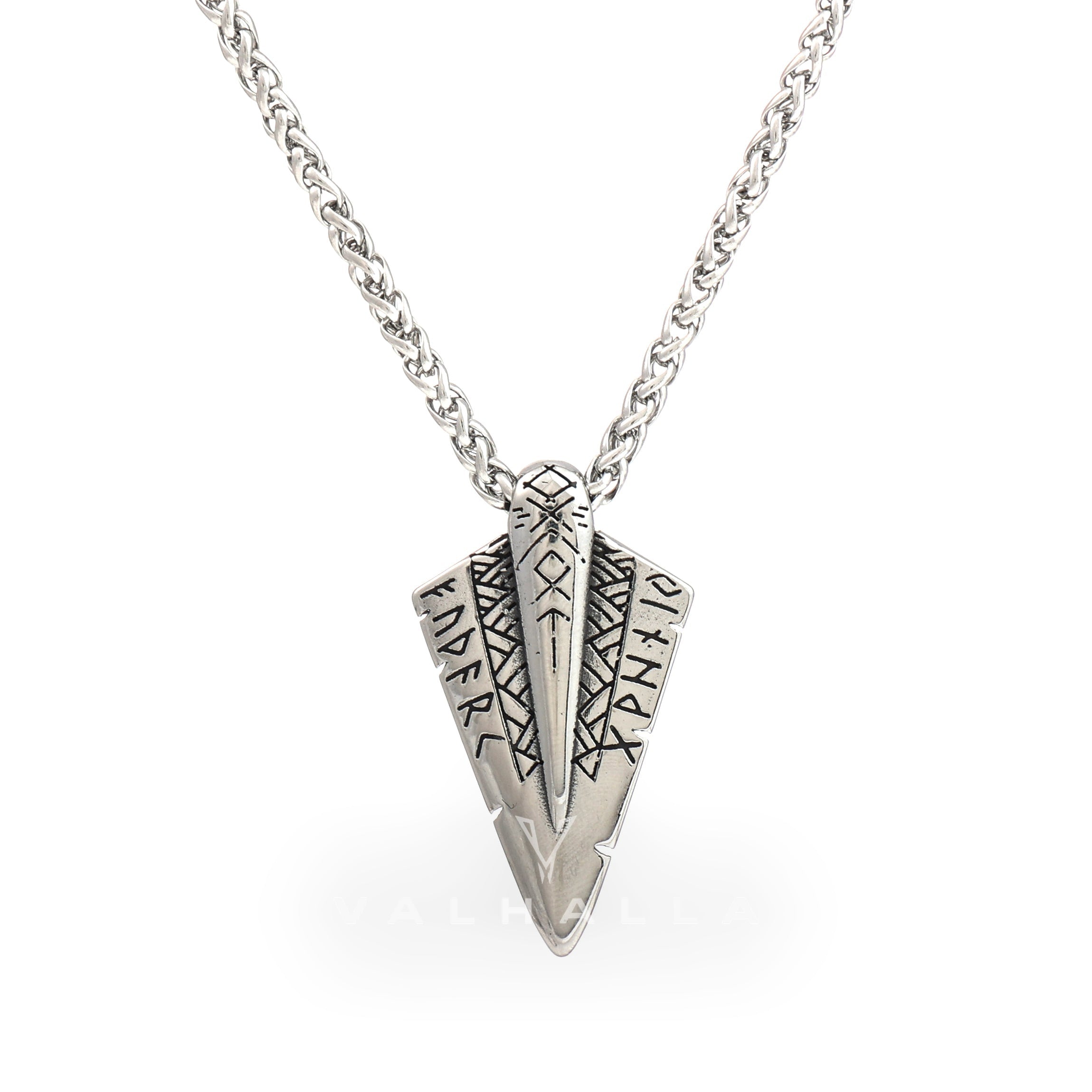Nordic Spear Of Odin Stainless Steel Viking Pendant & Chain