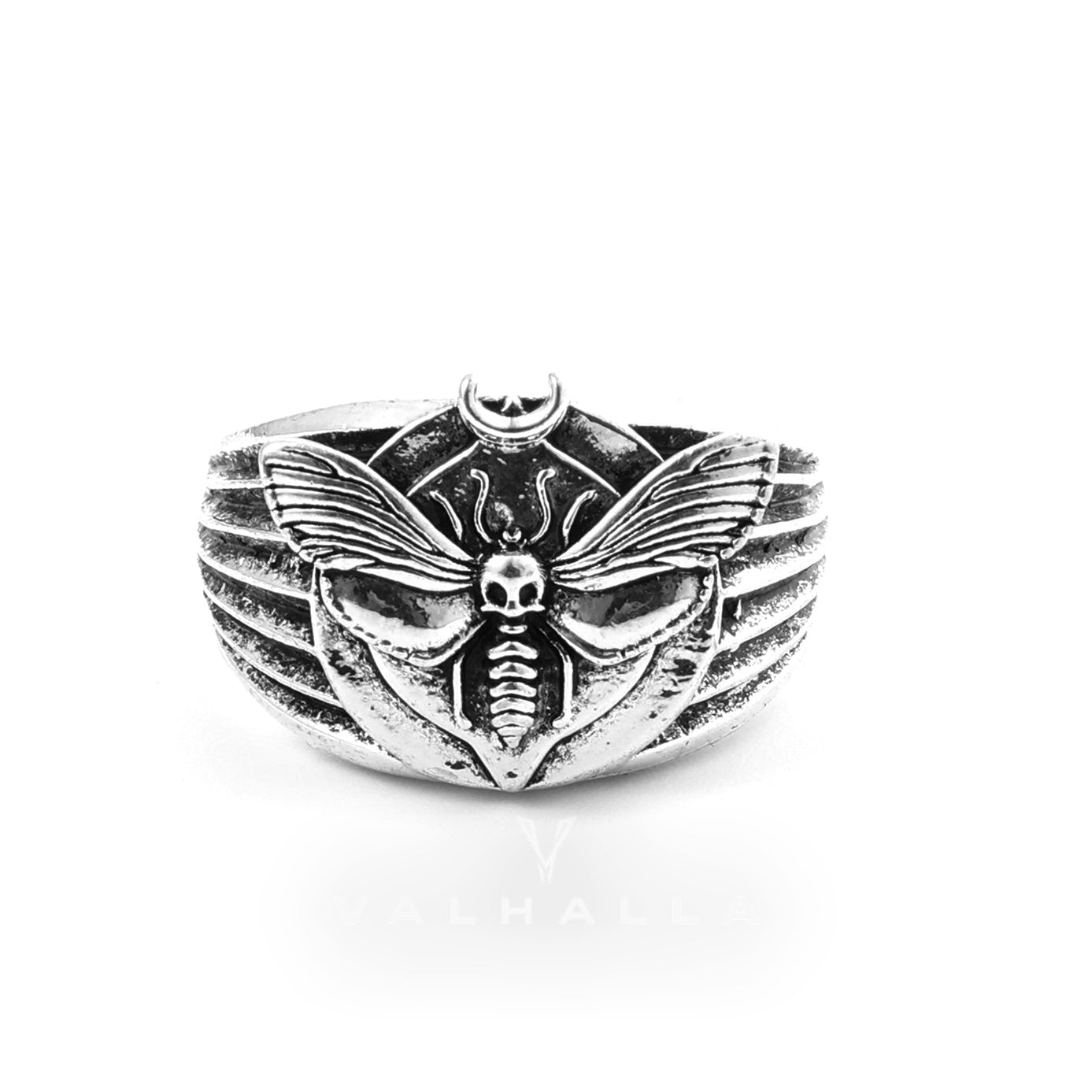 Skull Moth Butterfly Ring