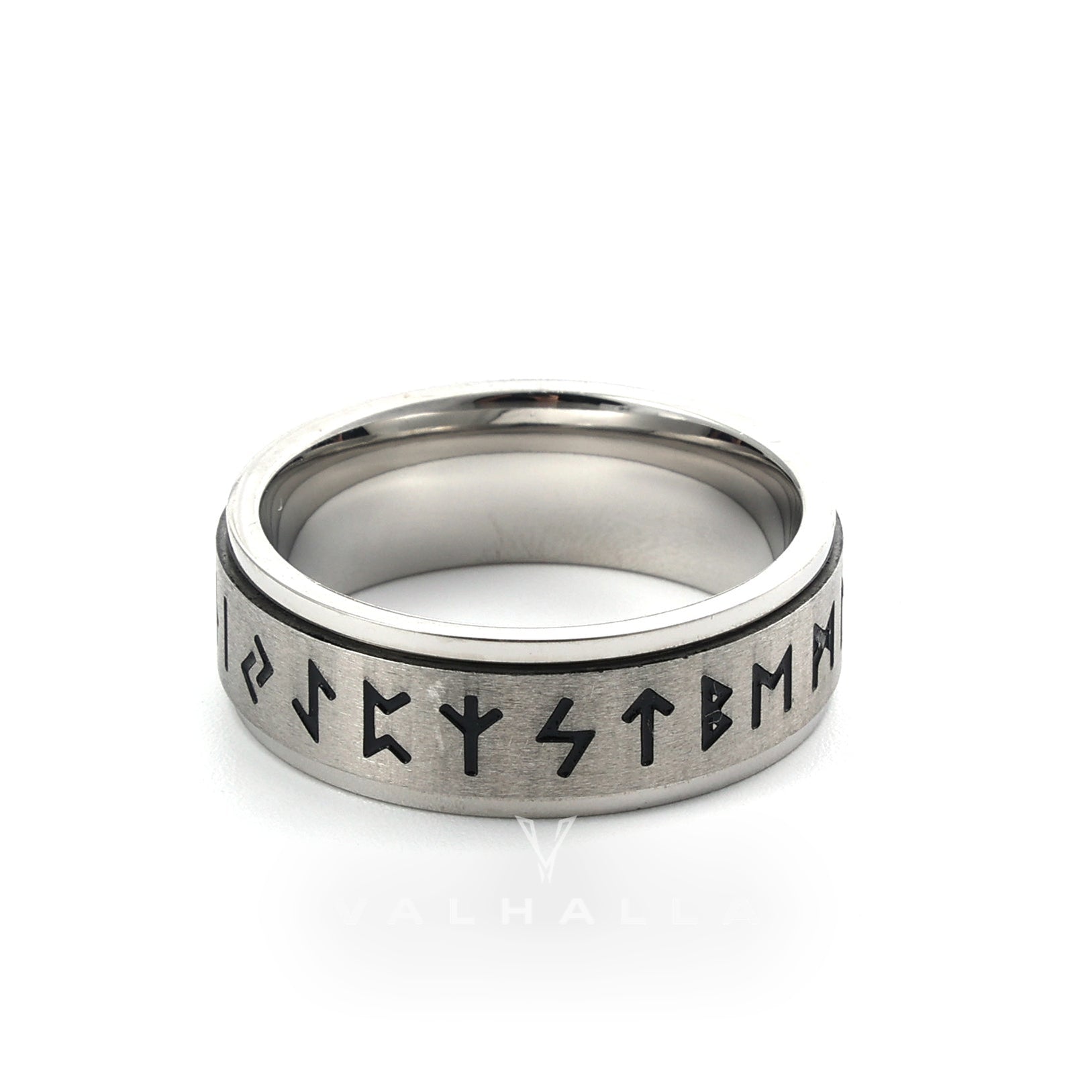 Vegvisir Runes Stainless Steel Spinner Ring