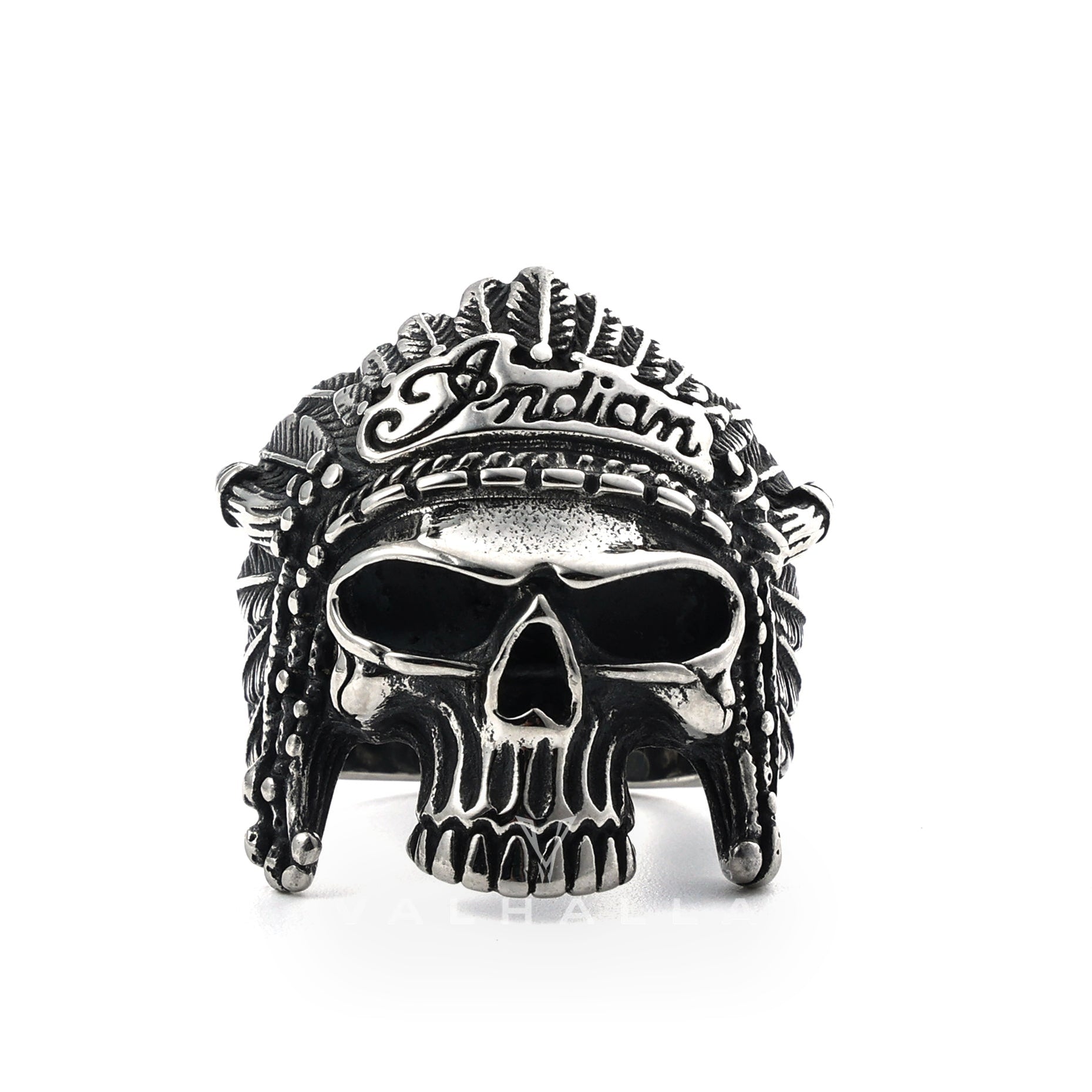 Native Indian Chiefs Skull Stainless Steel Ring