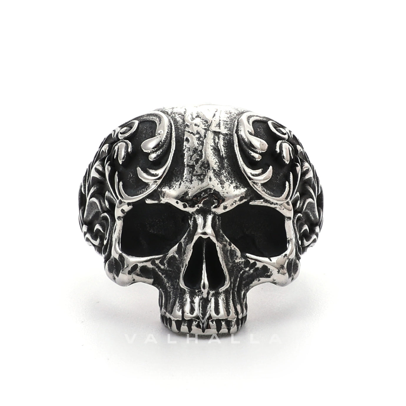 Vintage Pattern Stainless Steel Skull Ring