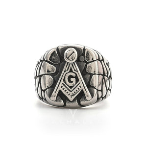 AG Stone Stainless Steel Mason Ring