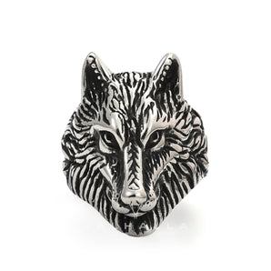 Wild Wolf Stainless Steel Viking Ring