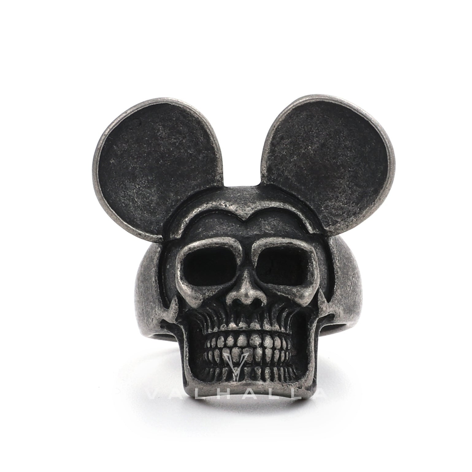Classic Mickey Stainless Steel Skull Ring