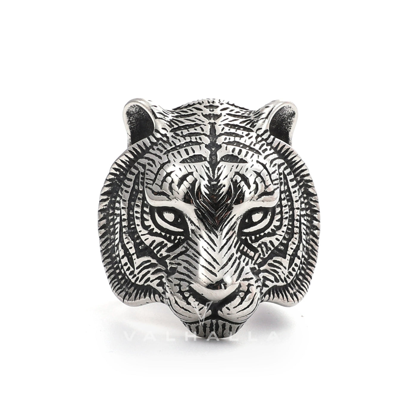 Roaring Tiger Stainless Steel Open Ring