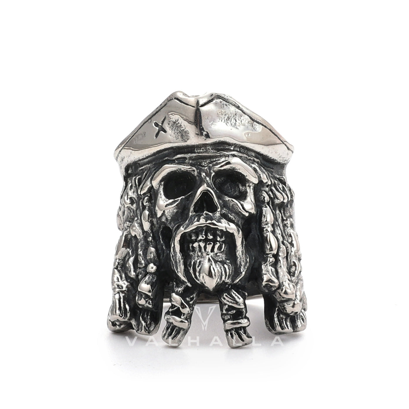 Pirate Captain Stainless Steel Skull Ring