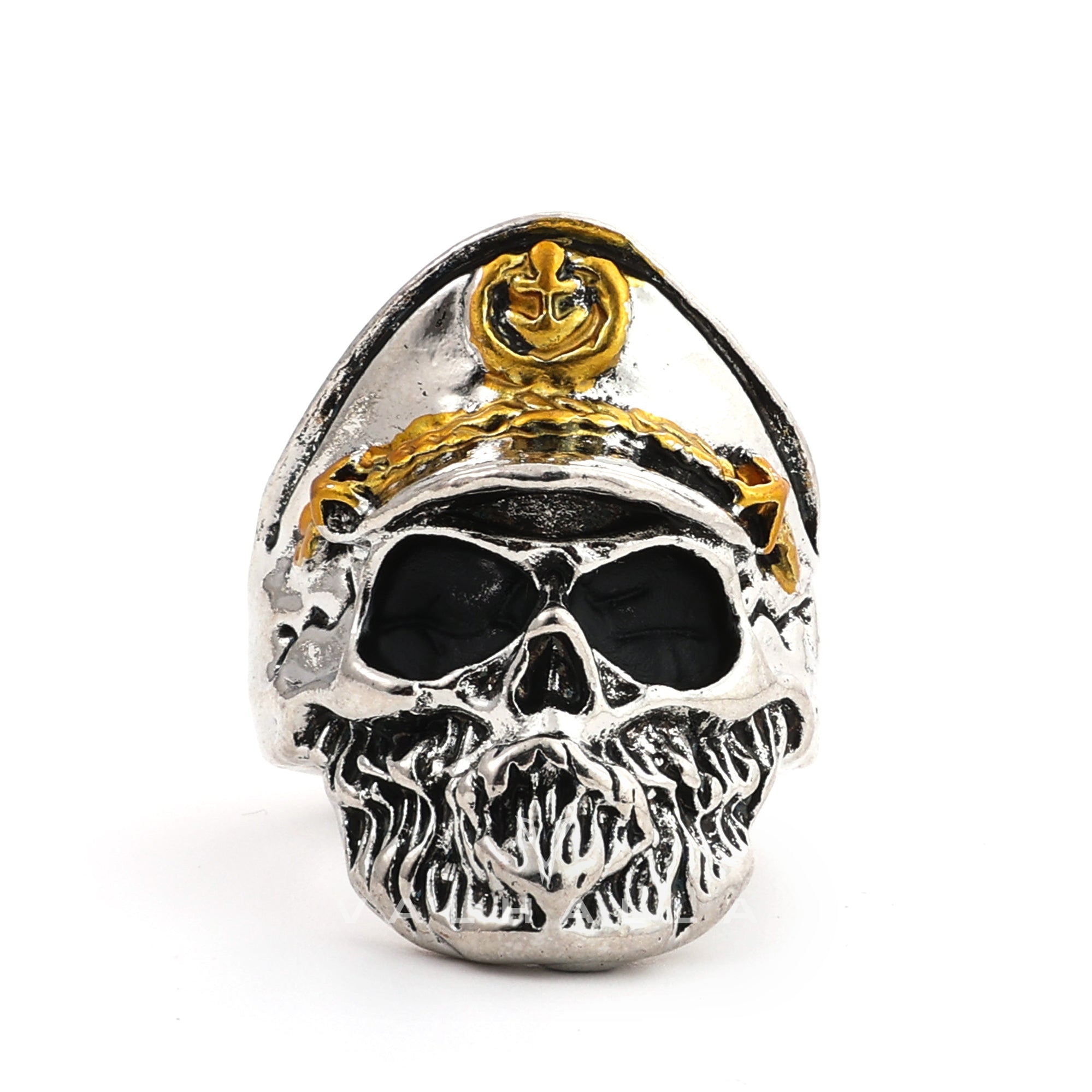 Navy Captain Skull Ring