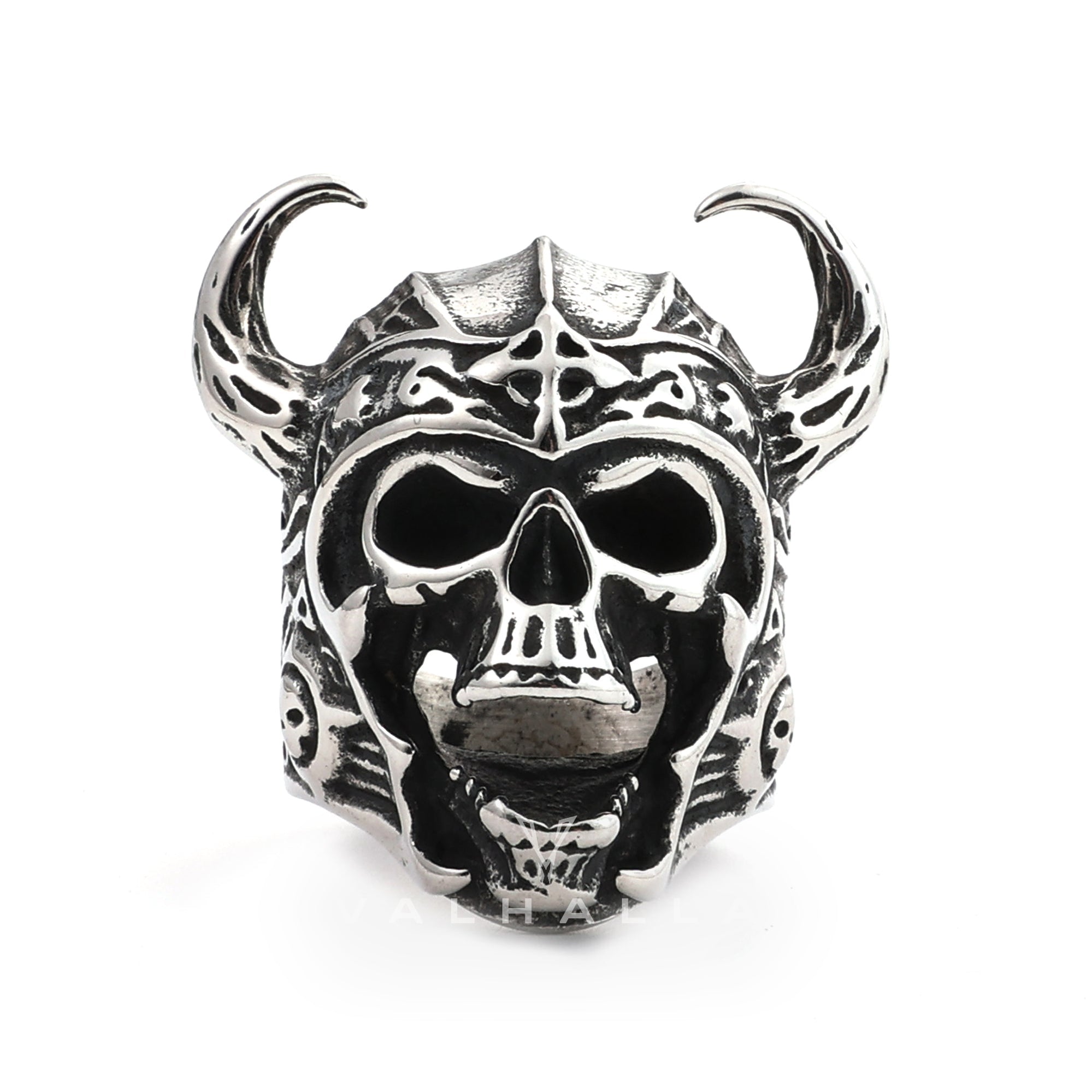 Nordic God of War Viking Warrior Skull Ring Stainless Steel