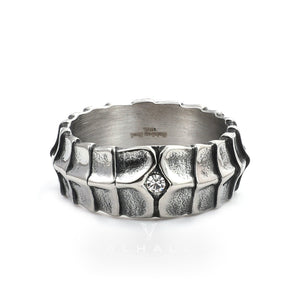 Dragon Spine CZ Stone Stainless Steel Punk Ring