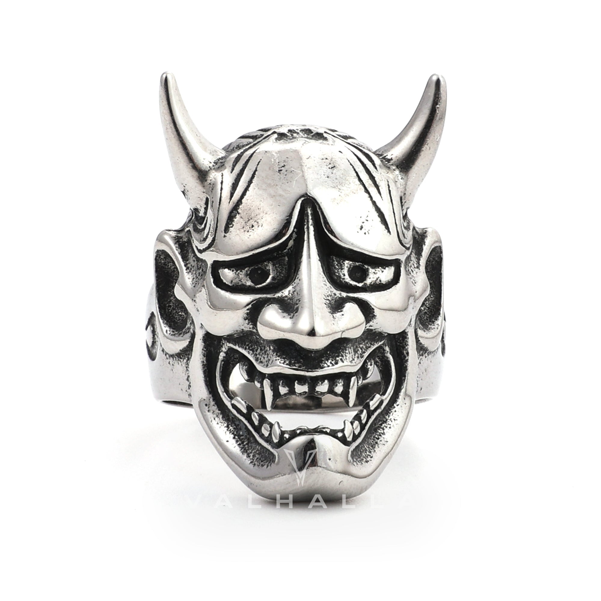 Hannya Mask Stainless Steel Skull Ring