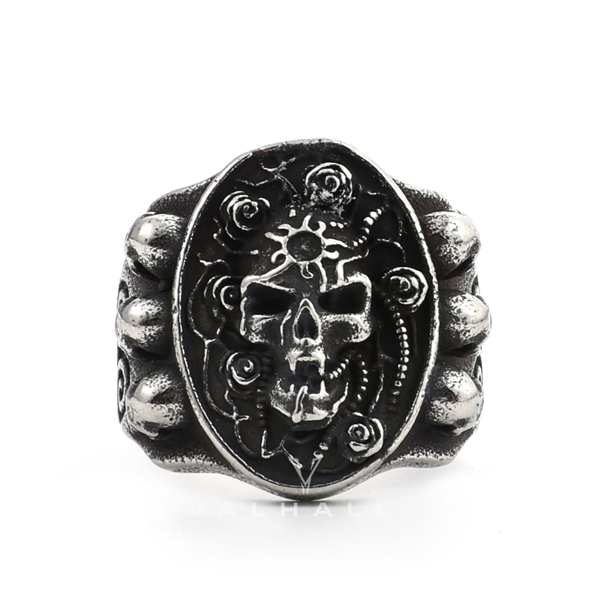 Gothic Skulls Triskele Stainless Steel Ring