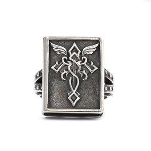 Holy Cross Book Stainless Steel Ring