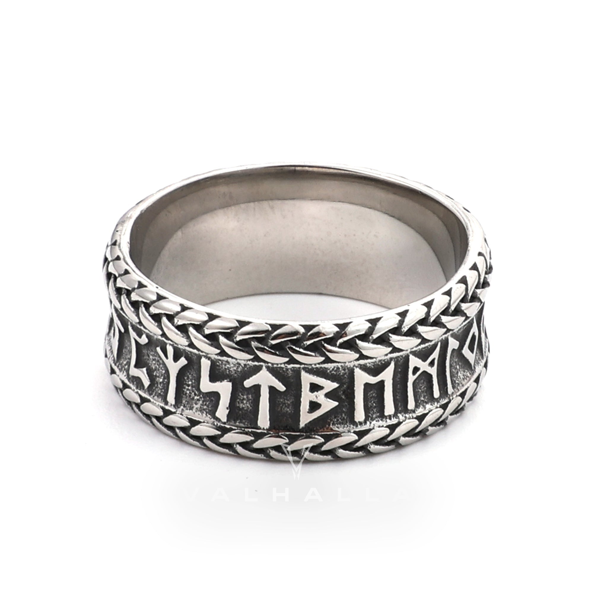 Elder Futhark Runes Stainless Steel Ring