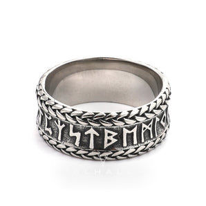 Elder Futhark Runes Stainless Steel Ring